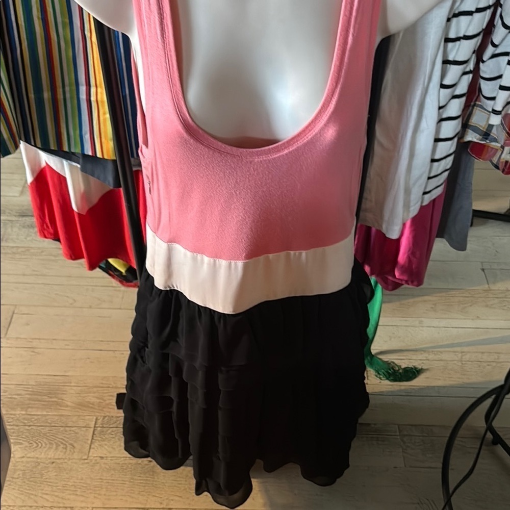 Express Pink and Black Colorblock Dress